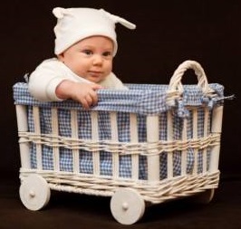 Baby in a wagon